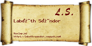 Labáth Sándor névjegykártya