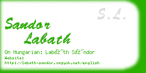 sandor labath business card